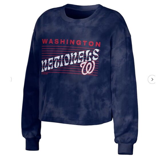 NWT Women's XL Washington Nationals Tie Dye Shirt and Long-Sleeved Shirt Lounge - Picture 2 of 3